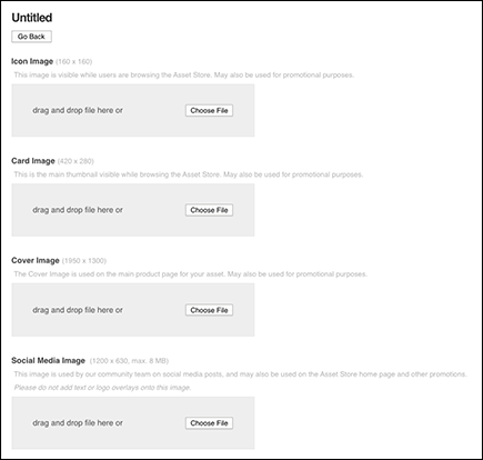 在 Key Images 页面上设置 **Icon**、**Card**、**Cover** 和 **Social Media** 类型的图像