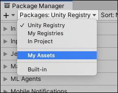 将上下文切换为 **My Assets**